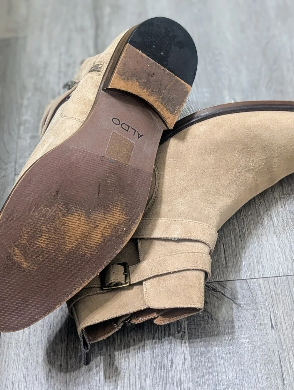 Aldo Suede Chelsea Ankle Boots in Beige - Men's Dress Boot